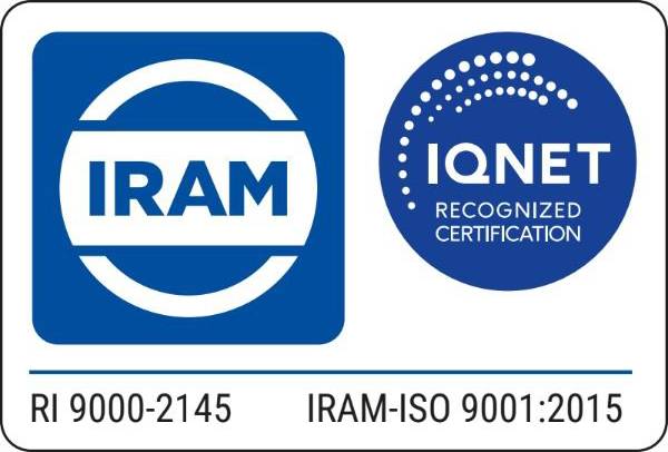 IRAM · ISO 9001:2015 (RI 9000-2145) e IQNET Recognized Certification